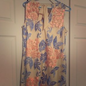 Nude and floral tank dress